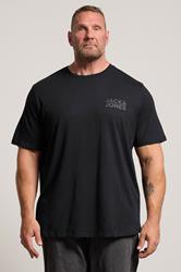 JACK & JONES Big & Tall Black Print Short Sleeve T-Shirt | BadRhino 3