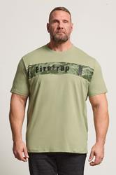 FIRETRAP Big & Tall Green Logo Print T-Shirt | BadRhino 1