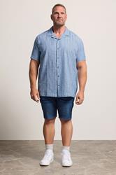 BadRhino Big & Tall Blue Textured Stripe Shirt 4