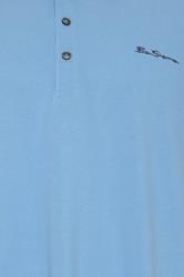 Ben Sherman Big & Tall Turquoise Blue Signature Pique Polo Shirt | BadRhino 5