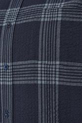 BadRhino Big & Tall Navy Blue Textured Checked Shirt | BadRhino 7