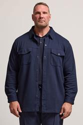 BadRhino Big & Tall Navy Blue Textured Jersey Shacket | BadRhino 1