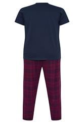 BadRhino Big & Tall Navy Blue Check Pyjama Set | BadRhino 6