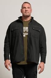 BadRhino Big & Tall Black Cotton Zip Through Jacket | BadRhino 1