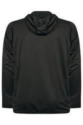 D555 Big & Tall Black Dry Wear Panel Zip Through Hoodie | BadRhino 2
