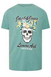 JACK & JONES Big & Tall Blue Tropical Skeleton Print Tee | BadRhino 2