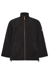 D555 Big & Tall Black Zip Through Fleece Jacket | BadRhino 1