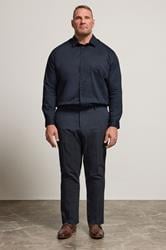 BadRhino Big & Tall Navy Blue Stretch Long Sleeve Shirt | BadRhino 4