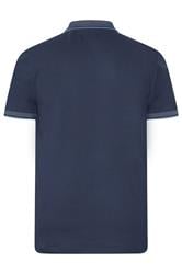 BadRhino Big & Tall Navy Blue Pocket Jacquard Polo Shirt | BadRhino 7