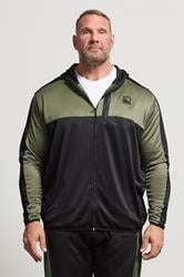 D555 Big & Tall Black Dry Wear Panel Zip Through Hoodie | BadRhino 1
