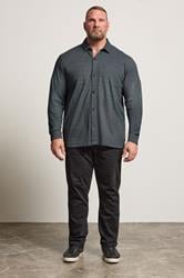 STUDIO A Big & Tall Navy Blue Button Through Shirt | BadRhino 2