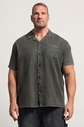 BadRhino Big & Tall Grey Acid Wash Cotton Shirt | BadRhino 1