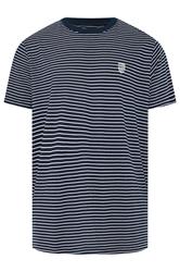 BadRhino Big & Tall Navy Blue Stripe Pique T-Shirt