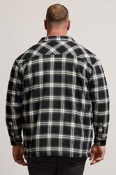 BadRhino Big & Tall Black Checked Borg Shacket | BadRhino 3