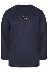 IronRhino Big & Tall Navy Blue Performance Long Sleeve T-Shirt