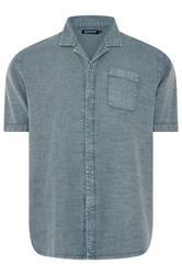 BadRhino Big & Tall Blue Acid Wash Cotton Shirt