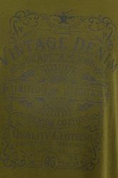 KAM Big & Tall Olive Green Vintage Denim Graphic Print T-Shirt | BadRhino 3