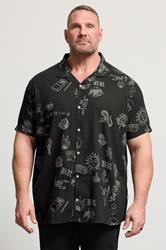 BadRhino Big & Tall Black Tattoo Print Shirt | BadRhino 1
