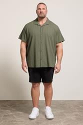 JACK & JONES Big & Tall Vetiver Green Short Sleeve Resort Shirt | BadRhino 1