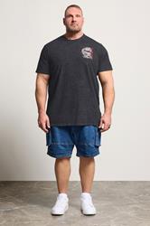 BadRhino Big & Tall Black Extra Long Acid Wash Dragon Graphic T-Shirt | BadRhino 1