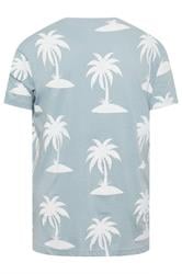 KAM Big & Tall Light Blue Palm Print T-Shirt | BadRhino 4