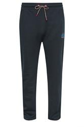 D555 Big & Tall Navy Blue Printed Open Hem Joggers | BadRhino 1