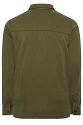 STUDIO A Big & Tall Khaki Green Zip Through Shacket | BadRhino 2