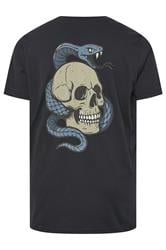 STUDIO A Big & Tall Black Snake & Skull Graphic T-Shirt | BadRhino 2