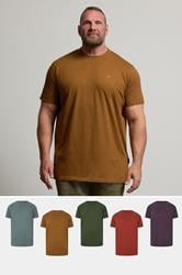 BadRhino Big & Tall Brown/Blue/Red/Green/Purple 5 Pack Core T-Shirts | BadRhino 1