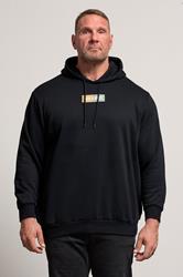 JACK & JONES Big & Tall Black Pan Logo Hoodie | BadRhino 1