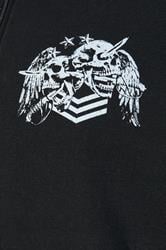BadRhino Big & Tall Black Skull Military Zip Through Hoodie | BadRhino 3