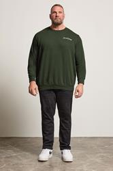 JACK & JONES Big & Tall Duffle Bag Green Crew Neck Sweatshirt | BadRhino 2