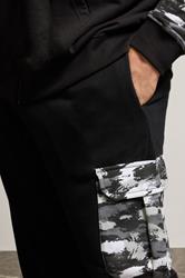 BadRhino Big & Tall Black Camo Detail Cargo Joggers | BadRhino 4