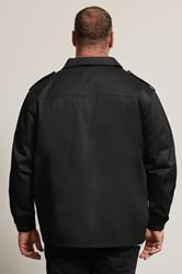 BadRhino Big & Tall Khaki Green Military Zip Through Overshirt | BadRhino 4