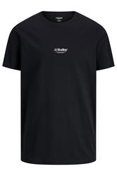 JACK & JONES Big & Tall Black JJ Studio T-Shirt | BadRhino 1