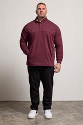 BadRhino Big & Tall Burgundy Red Diamond Quilted Quarter Zip Sweatshirt | BadRhino 3