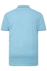 BadRhino Big & Tall Pale Blue Tipped Polo Shirt | BadRhino 7