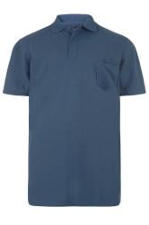 KAM Big & Tall Denim Blue Polo Shirt