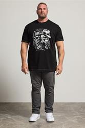 KAM Big & Tall Black Gentleman Skull T-Shirt | BadRhino 1