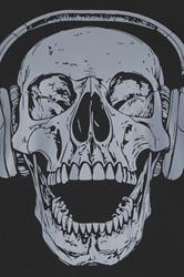 BadRhino Big & Tall Black Skull & Headphone Graphic T-Shirt | BadRhino 7