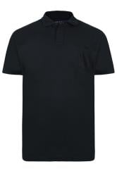 KAM Big & Tall Black Pocket Polo Shirt
