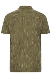 BadRhino Big & Tall Khaki Green Knitted Detail Revere Shirt | BadRhino 6