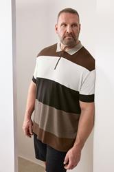 BadRhino Big & Tall Brown Short Sleeve Zip Polo Shirt | BadRhino 1