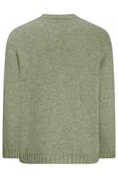 JACK & JONES Big & Tall Seagrass Green Crew Neck Knit Jumper | BadRhino 2