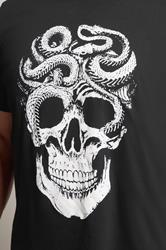 BadRhino Big & Tall Black Skull & Snake Graphic T-Shirt | BadRhino 4