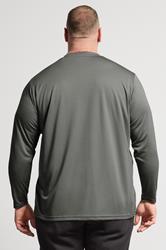 IronRhino Big & Tall Grey Performance Long Sleeve T-Shirt | BadRhino 3