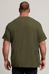 BadRhino Big & Tall Khaki Green Military Waffle Texture T-Shirt | BadRhino 5