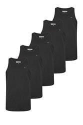 BadRhino Big & Tall 5 Pack Black Extra Long Plain Vest Top | BadRhino 3