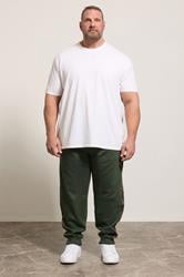 KAM Khaki Green Camo Side Panel Joggers | BadRhino 1