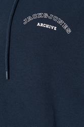 JACK & JONES Big & Tall Navy Blue Zip Through Print Hoodie | BadRhino 3